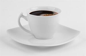 Kávéscsésze+alj,ROTBERG, fehér, 25cl, 6db-os szett, Quadrate (KHPU157)