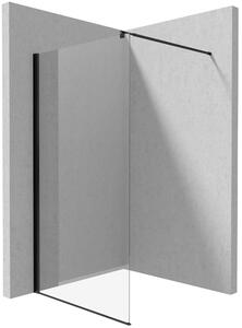 Deante Kerria Plus, Walk-in zuhany paraván 110cm, magasság 200cm, 6mm átlátszó üveg ActiveCoverrel, fekete profil, KTS_N31P