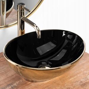 Rea Sofia, asztali mosogató 41x34 cm, fekete-arany, REA-U4527