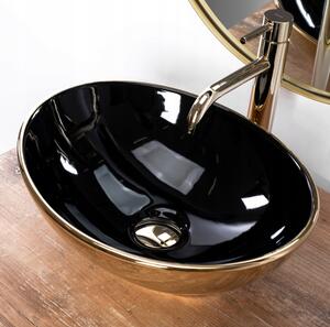 Rea Sofia, asztali mosogató 41x34 cm, fekete-arany, REA-U4527
