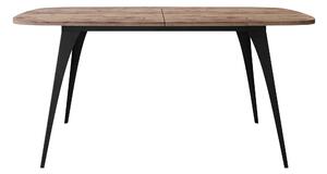 Asztal Oswego 131, 76x90cm, Kézműves aranytölgy, Fekete