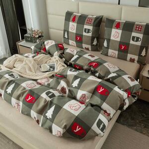 Mikroszálas flanel ágyneműhuzat CHRISTMAS SOCKS zöld Ágyneműhuzat mérete: 70 x 90 cm | 140 x 220 cm