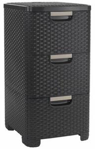 Curver Style Rattan 3 Fiókos Szekrény Barna