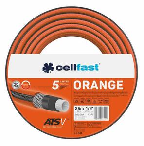 Cellfast ORANGE 5 rétegű kerti tömlő, 1/2", megerősített, 25 m hosszú, UV védelem, csavarásgátló