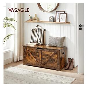 Tároló láda, Vasagle, LSB060T01, rusztikus barna, 100 x 40 x 46 cm