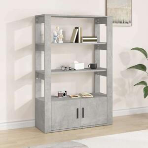 Betonszürke szerelt fa tálalószekrény 80x30x119,5 cm