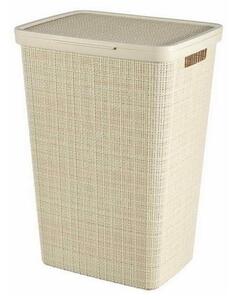 Curver Natural Style Rattan hatású szennyestartó 58l - Krém
