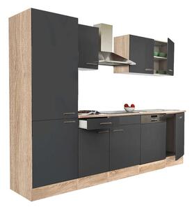 Yorki Konyhabútor - Sonoma Tölgy/Antracit - 280 cm