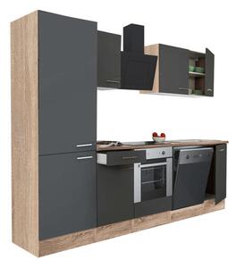 Yorki Konyhabútor - Sonoma Tölgy/Antracit - 280 cm