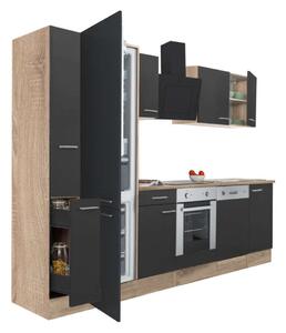 Yorki Konyhabútor - Sonoma Tölgy/Antracit - 310 cm