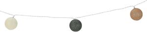 Raffia LED fénylánc, 360 cm, 12 gömb, átmérő 6 cm, időzítővel