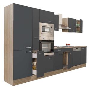 Yorki Konyhabútor - Sonoma Tölgy/Antracit - 370 cm