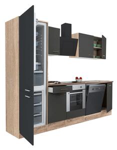 Yorki Konyhabútor - Sonoma Tölgy/Antracit - 280 cm