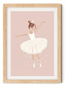 Falikép gyerekszobába - táncoló balerina A4 (21x30 cm)