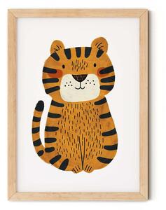 Ülő tigris falikép fiúknak gyerekszobába A4 (21x30 cm)