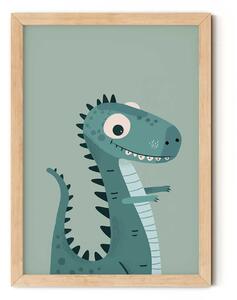 Zöld dinoszaurusz falikép fiúknak gyerekszobába A4 (21x30 cm)