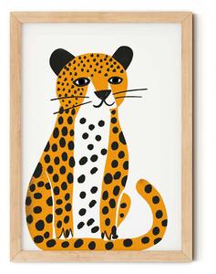 Ülő leopárd falikép fiúknak gyerekszobába A4 (21x30 cm)