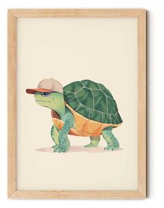 Baseball sapkás teknős falikép fiúknak gyerekszobába A4 (21x30 cm)