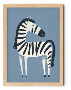 Zebra oldalról minimalista falikép gyerekszobába A4 (21x30 cm)