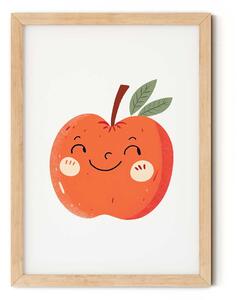 Mosolygó alma minimalista falikép gyerekszobába A4 (21x30 cm)