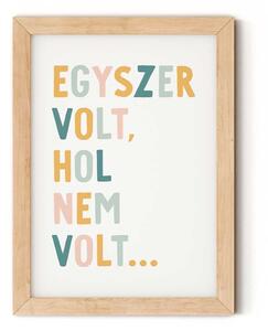 "Egyszer volt..." feliratú gyerekszobai falikép - "virágos rét színvilág" A5 (15x21 cm)