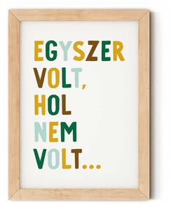 "Egyszer volt..." feliratú gyerekszobai falikép - "dzsungel színvilág" A5 (15x21 cm)