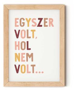 "Egyszer volt..." feliratú gyerekszobai falikép - "naplemente színvilág" A5 (15x21 cm)