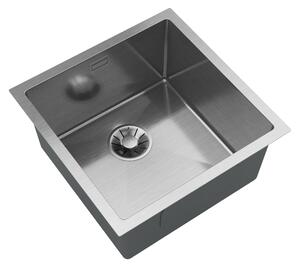 Gamma Gamma, 1 rekeszes acél mosogató 438x438x215 mm, csiszolt acél, GMA-S4444-CH