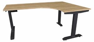 ALB-AL160/110 állítható magasságú fémvázas sarok íróasztal fekete vázzal, balos (392520)
