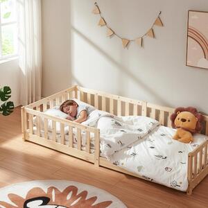 Montessori gyerekágy Tanna leesésgátlóval 90x200 cm natúr [en.casa]