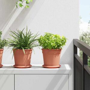 VidaXL Kerek Virágcserép 6 pcs Tégla Vörös Ø 17 x 14 cm Műanyag