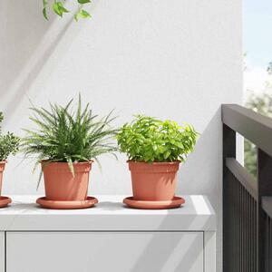 VidaXL Kerek Virágcserép 6 pcs Tégla Vörös Ø 12,5 x 10 cm Műanyag
