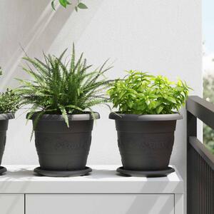 Növénycserép 6 pcs Fekete Ø 22 x 18 cm Műanyag