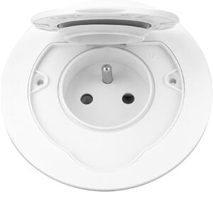 Hermetikus Kerek Lektromos Aljzat, IP55,1x2P+Z(francia , Fehér