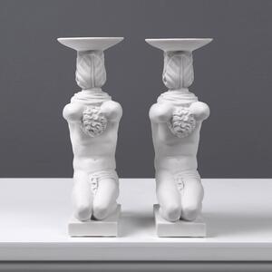 Atlasz gyertyatartó szobor (kicsi) márvány luxus lakberendezés görög