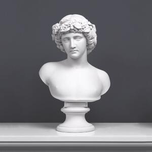 Antinous koszorúval mellszobor márvány luxus lakberendezés görög római