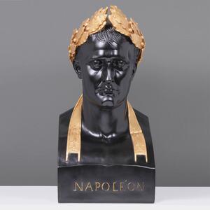 Napóleon császár mellszobor - Fekete és aranyozott márvány