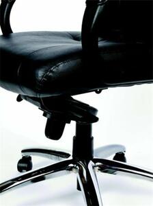 Főnöki szék, hintamechanikával, fekete bőrborítás, króm lábkereszt, MAYAH Enterprise (BBSZVV22)