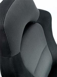 Főnöki szék, fekete/szürke gyöngyszövet-borítás, fekete lábkereszt, MAYAH Racer (BBSZVV21)