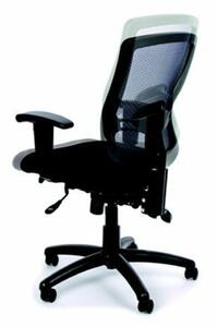Irodai szék, állítható karfás, fekete szövetborítás, hálós háttámla, fekete lábkereszt, MAYAH Creative (BBSZVV17)
