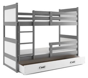 RICO emeletes gyerekágy 200x90 cm Fehér Szürke