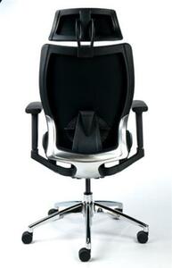 Főnöki szék, fejtámasszal, fekete szövetborítás, feszített szövet háttámla, alumínium lábkereszt, MAYAH Crown (BBSZVV36)