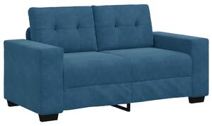 Kék bársony loveseat kanapé 120 cm