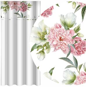 Elegáns fehér függöny rózsaszín pünkösdi rózsaszínű függönyökkel Szélesség: 160 cm | Hossz: 250 cm