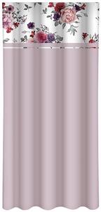 Egyszerű világos lila függöny bazsarózsa nyomtatással Szélesség: 160 cm | Hossz: 250 cm