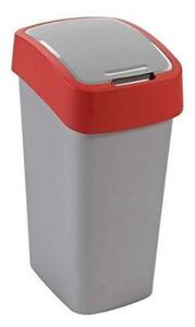 Billenős szelektív hulladékgyűjtő, műanyag, 45 l, CURVER, piros/szürke (UCF03)