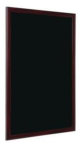Krétás információs tábla, fekete felület, 45x60 cm, cseresznyefa színű keret (VVBI03)