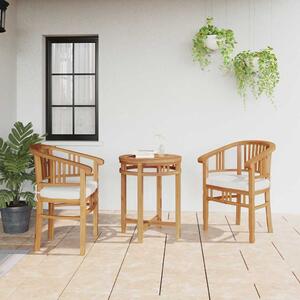 Szék párnával 2 pcs Barna 63 x 58 x 89 cm Tömör Teakfa