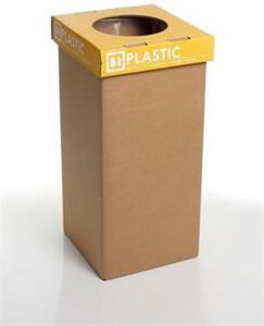 Szelektív hulladékgyűjtő, újrahasznosított, angol felirat, 20 l, RECOBIN Mini, sárga (URE023)