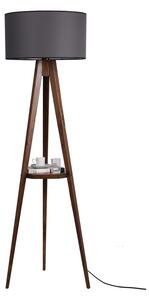 Fekete-barna állólámpa polccal textil búrával (magasság 154 cm) Sehbali Tripod – Opviq lights